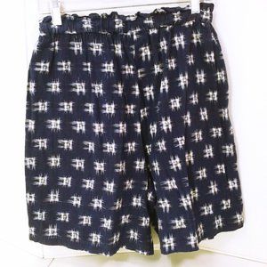 Vintage 90s Carole Little Sport Ikat Shorts Ladies-6 Pockets Drawstring Navy